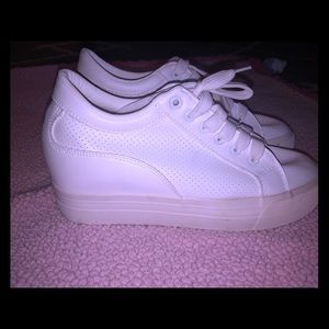 White wedge sneakers! NWOT!